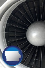 iowa a jet aircraft engine and its turbofan blades