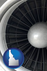 idaho a jet aircraft engine and its turbofan blades