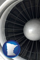 minnesota a jet aircraft engine and its turbofan blades