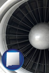 new-mexico a jet aircraft engine and its turbofan blades