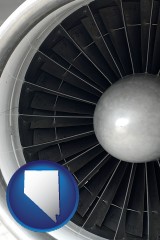 nevada a jet aircraft engine and its turbofan blades