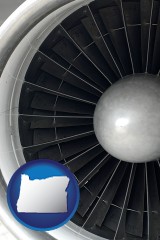 oregon a jet aircraft engine and its turbofan blades