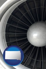 south-dakota a jet aircraft engine and its turbofan blades
