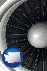 washington a jet aircraft engine and its turbofan blades