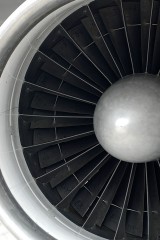 a jet aircraft engine and its turbofan blades