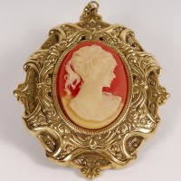 antique jewelry - cameo with lady's face