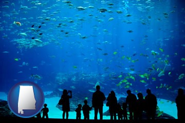 an aquarium - with Alabama icon