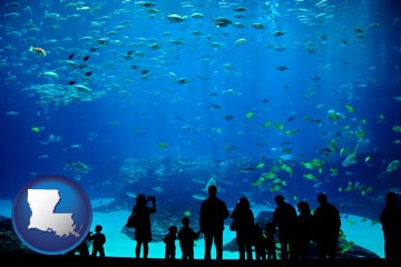 an aquarium - with Louisiana icon