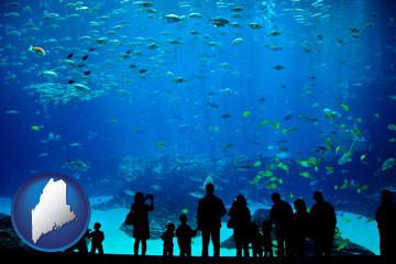 an aquarium - with Maine icon