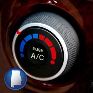an automobile air conditioner control knob - with Alabama icon