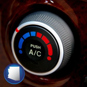 an automobile air conditioner control knob - with Arizona icon