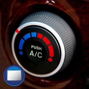 an automobile air conditioner control knob - with Colorado icon