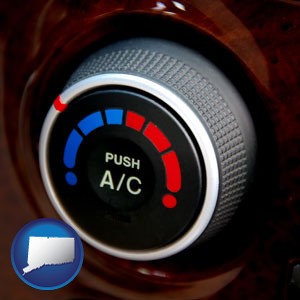 an automobile air conditioner control knob - with Connecticut icon