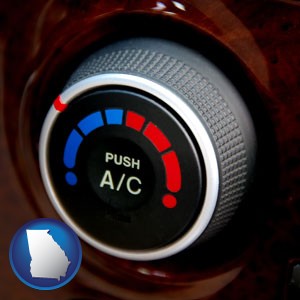 an automobile air conditioner control knob - with Georgia icon