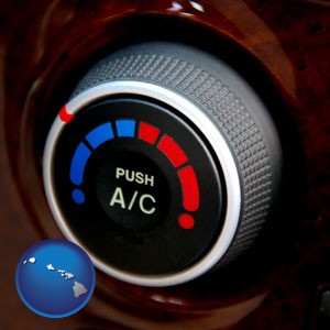 an automobile air conditioner control knob - with Hawaii icon