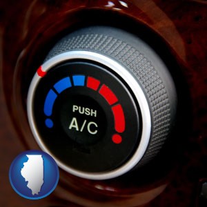 an automobile air conditioner control knob - with Illinois icon