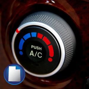 an automobile air conditioner control knob - with Utah icon