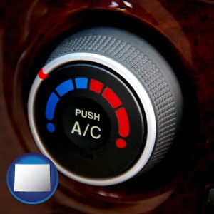an automobile air conditioner control knob - with Wyoming icon