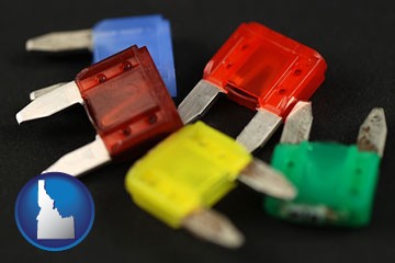 colorful automobile fuses - with Idaho icon