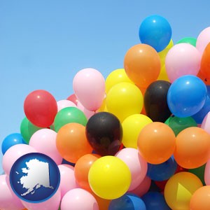 colorful balloons - with Alaska icon