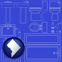 washington-dc a bathroom fixtures blueprint