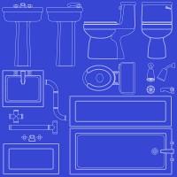 a bathroom fixtures blueprint
