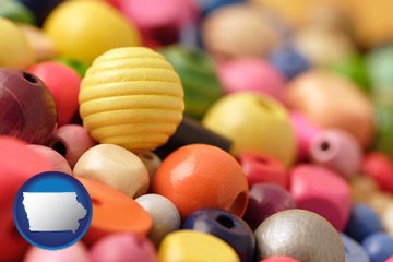 colorful beads - with Iowa icon