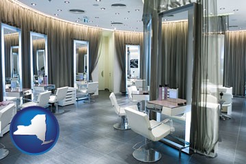 a beauty salon - with New York icon