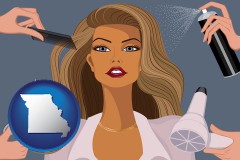 missouri map icon and beauty products