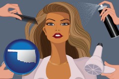 oklahoma map icon and beauty products