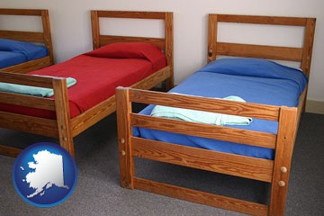 summer camp beds - with Alaska icon