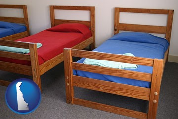 summer camp beds - with Delaware icon