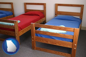 summer camp beds - with Georgia icon