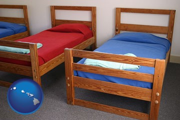 summer camp beds - with Hawaii icon