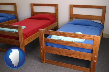 summer camp beds - with Illinois icon