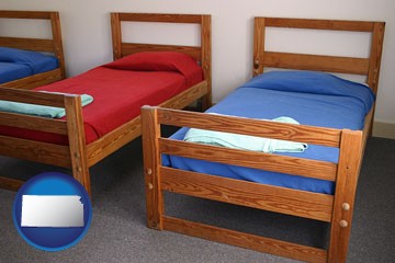 summer camp beds - with Kansas icon