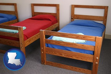 summer camp beds - with Louisiana icon