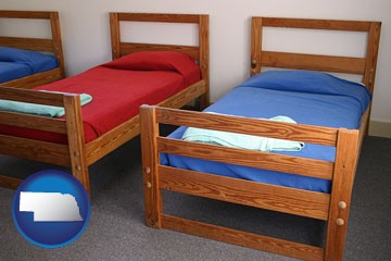 summer camp beds - with Nebraska icon