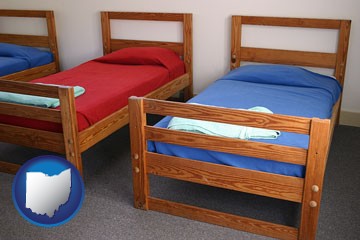 summer camp beds - with Ohio icon