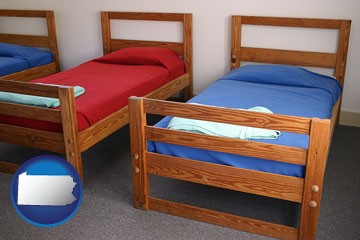 summer camp beds - with Pennsylvania icon