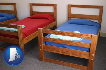 summer camp beds - with Rhode Island icon
