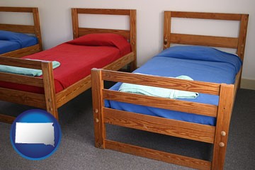 summer camp beds - with South Dakota icon