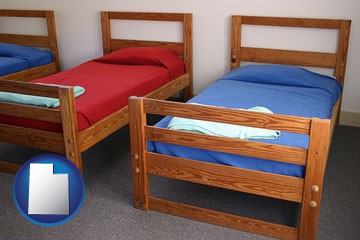 summer camp beds - with Utah icon