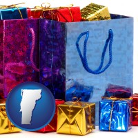 vt map icon and gift bags and boxes