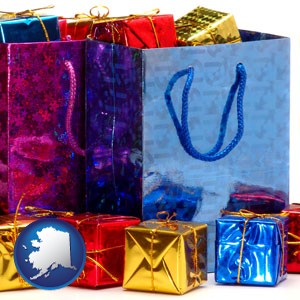gift bags and boxes - with Alaska icon