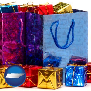 gift bags and boxes - with Tennessee icon