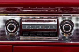 a vintage car radio