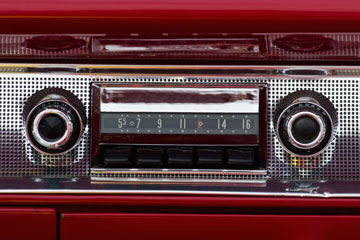 a vintage car radio