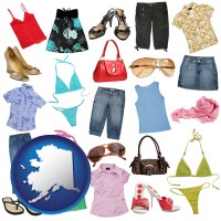 alaska map icon and female clothing and accessories