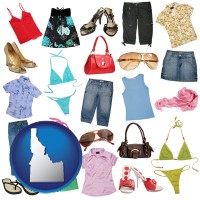 idaho map icon and female clothing and accessories